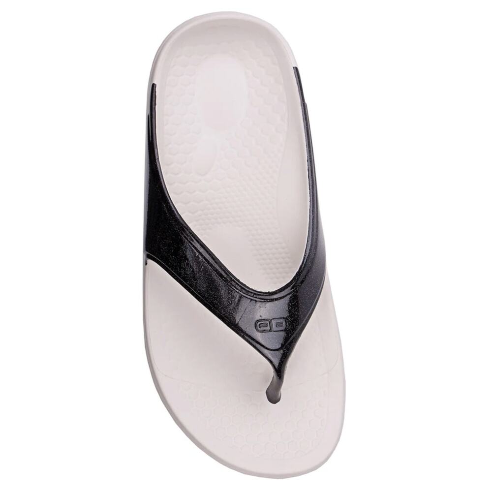 Spenco Women Fusion 2 Pearl Sandals Size 6 Wide Black Slide Flip Flop NWOB